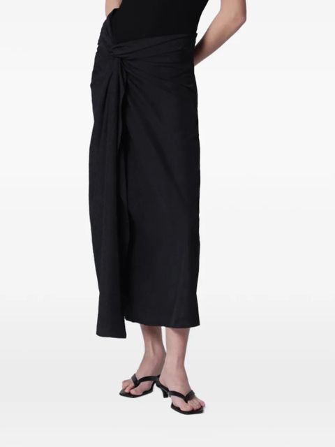 Róhe twisted midi skirt - Black - zdjęcie produktu nr 1