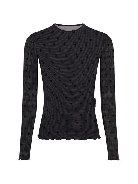 Marine Serre All-Over Moon mesh top - Black - zdjęcie produktu nr 1