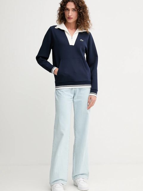 Lacoste bluza damska kolor granatowy z aplikacją SF8634 - zdjęcie produktu nr 2