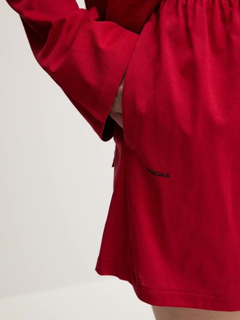Pangaia piżama bawełniana damska kolor czerwony bawełniana 10002463