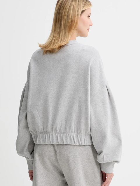 BOSS Orange bluza bawełniana damska kolor szary melanżowa 50547796