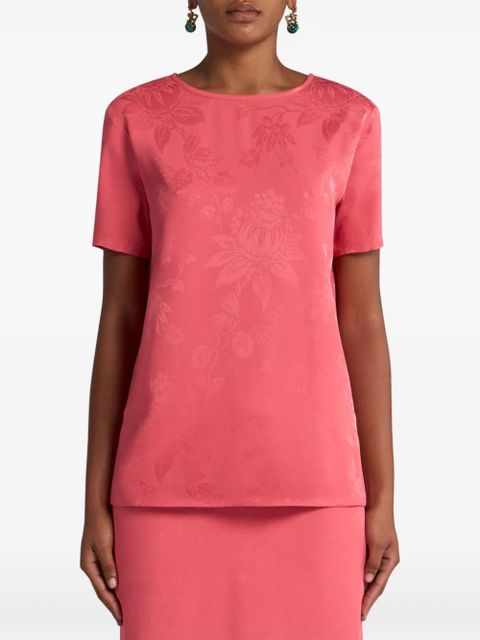 ETRO floral-jacquard T-shirt - Pink - zdjęcie produktu nr 2
