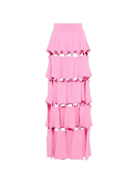 A.W.A.K.E. Mode knitted laser-cut maxi skirt - Pink - zdjęcie produktu nr 2
