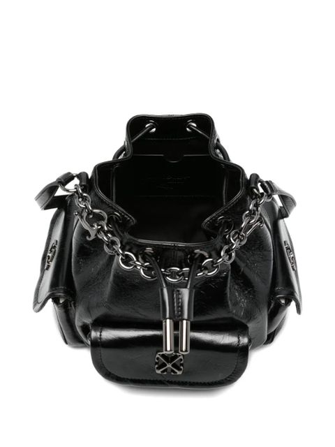 Off-White Dumbo.B chain pocket bucket bag - Black