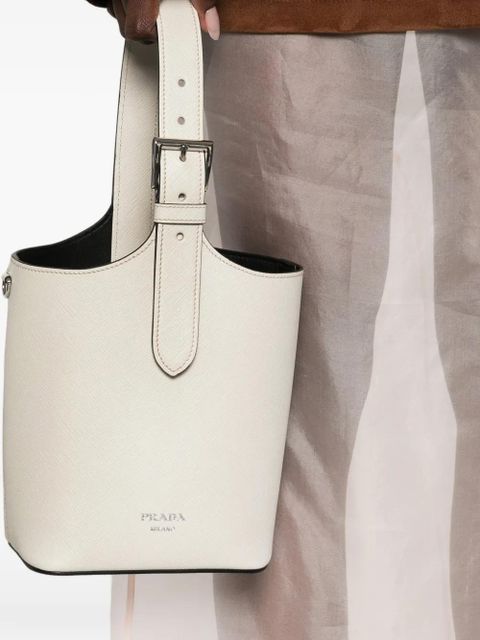 Prada logo-print bucket bag - Neutrals