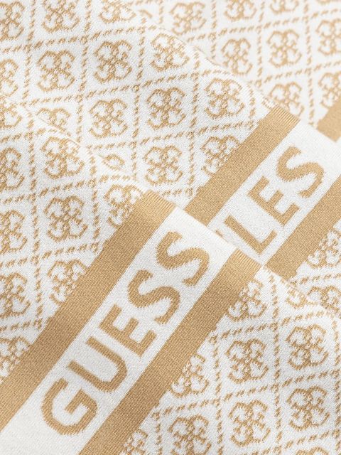 Guess szalik z domieszką wełny SEVYN kolor beżowy wzorzysty W4BZ22 Z3JD2 - zdjęcie produktu nr 2