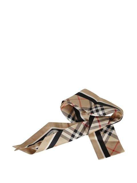 Burberry check logo scarf - Neutrals - zdjęcie produktu nr 1