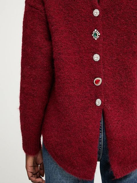 Answear.LAB sweter z wełną damski kolor bordowy