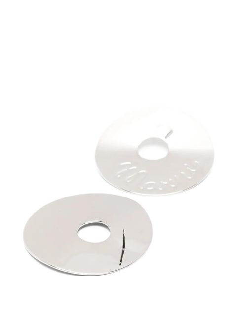 Marni logo round earrings - Silver