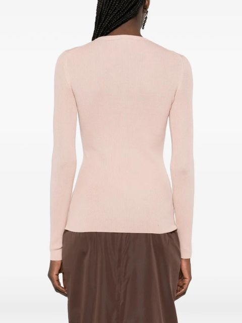 Prada appliqué wool sweater - Pink