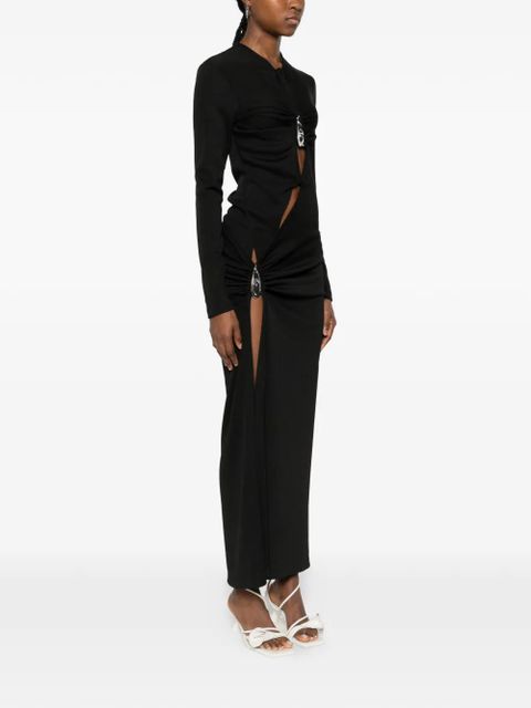 Christopher Esber crystal-pendant open-twist midi dress - Black