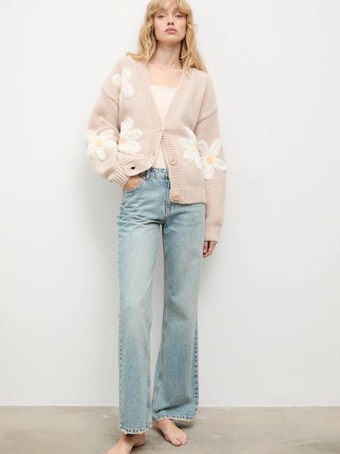 Answear.LAB kardigan z dodatkiem wełny damski kolor beżowy