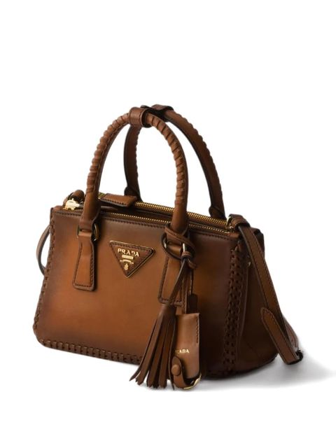Prada mini Galleria leather tote bag - Brown
