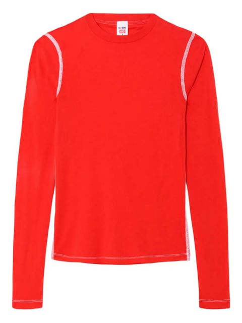 RE/DONE contrast-stitch long-sleeve tee - Red - zdjęcie produktu nr 1