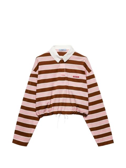 Prada striped lon-sleeves polo shirt - Pink - zdjęcie produktu nr 1