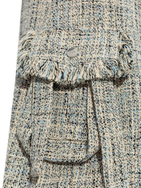 GANNI belted tweed mini skirt - Neutrals