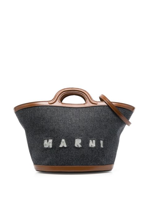 Marni logo-print tote bag - Blue
