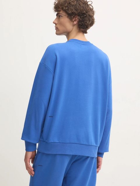 Pangaia bluza bawełniana kolor niebieski z nadrukiem