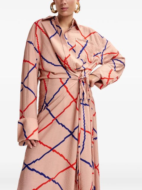 Essentiel Antwerp checked maxi dress - Pink