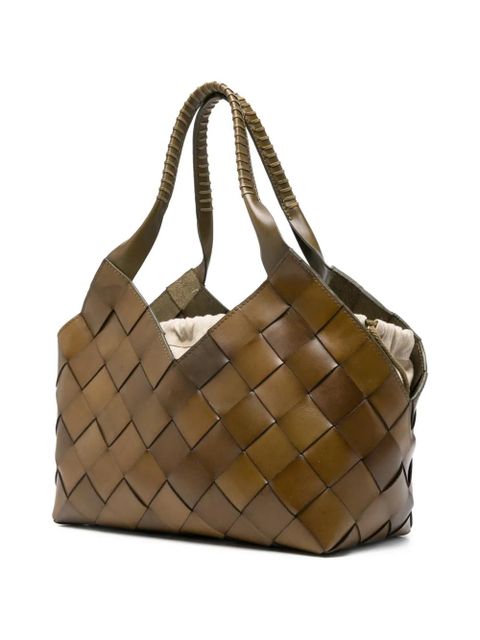 DRAGON DIFFUSION Castello woven leather tote bag - Green