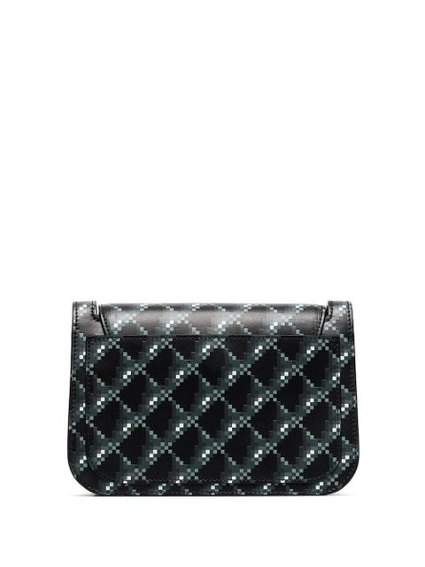 Moschino blurred logo print shoulder bag - Black