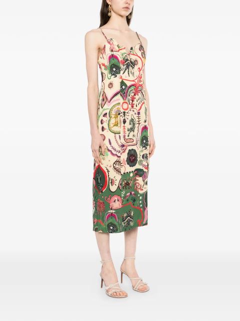 FARM Rio Artsy midi dress - Neutrals