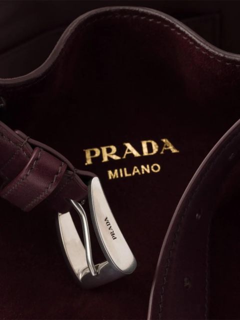 Prada small buckle-belted suede bag - Red