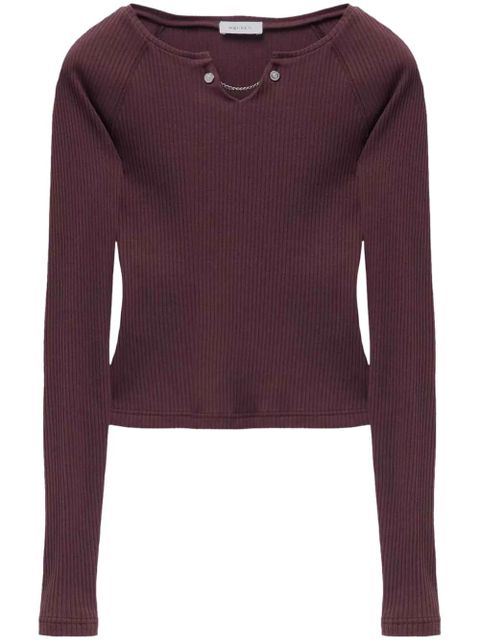 Alexander McQueen chain-detail ribbed top - Red - zdjęcie produktu nr 1