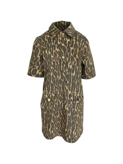 GANNI animal-print mini dress - Brown - zdjęcie produktu nr 1