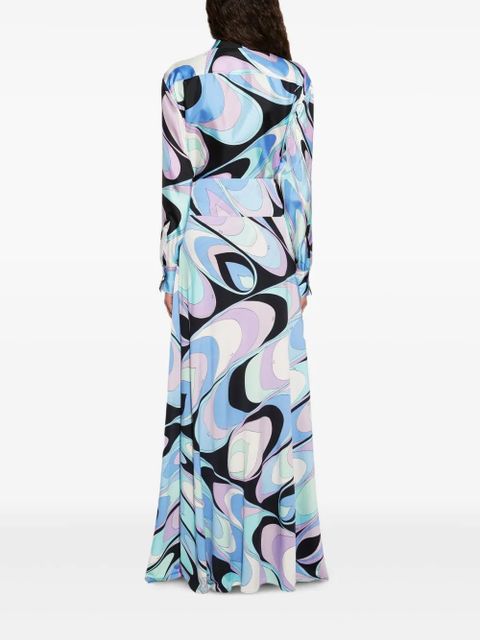 PUCCI onde-print pocket silk shirt - Blue