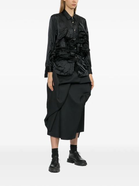 Comme Des Garçons ruffled midi shirt - Black - zdjęcie produktu nr 2