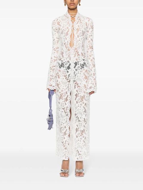 MANURÍ Sally lace midi dress - White