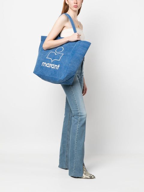 ISABEL MARANT Yenky logo-embroidered tote bag - Blue