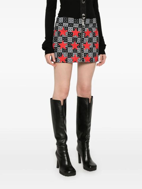 Off-White star-print denim skirt - Black