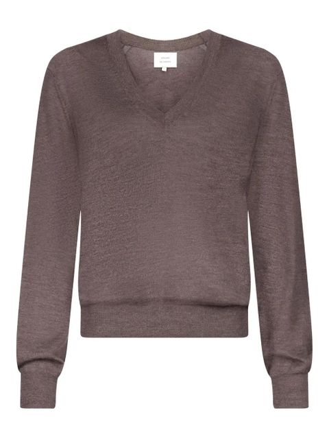 LouLou de Saison JULIO V-neck ribbed sweater - Brown - zdjęcie produktu nr 1
