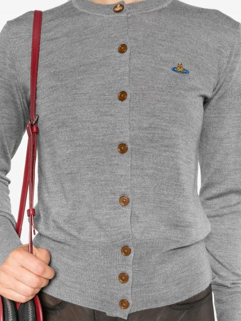Vivienne Westwood Orb logo-embroidered wool cardigan - Grey
