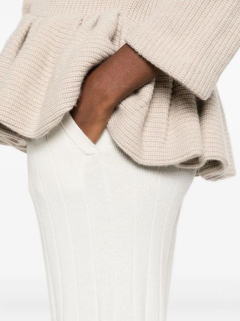 Max Mara ribbed knit trousers - White