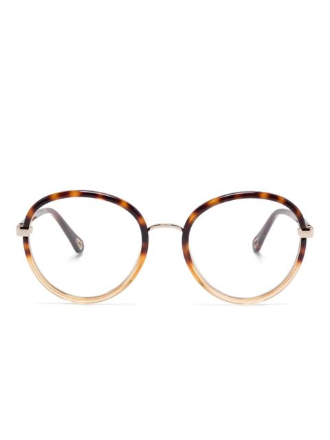 Chloé Eyewear round-frame glasses - Brown - zdjęcie produktu nr 1