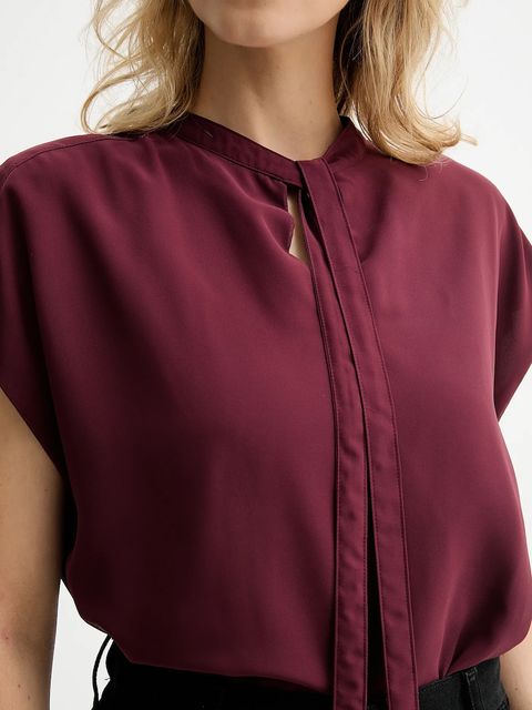 Calvin Klein bluzka damska kolor bordowy gładka LV044D134G