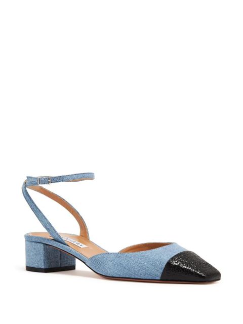Aquazzura square-toe denim pumps - Blue - zdjęcie produktu nr 2