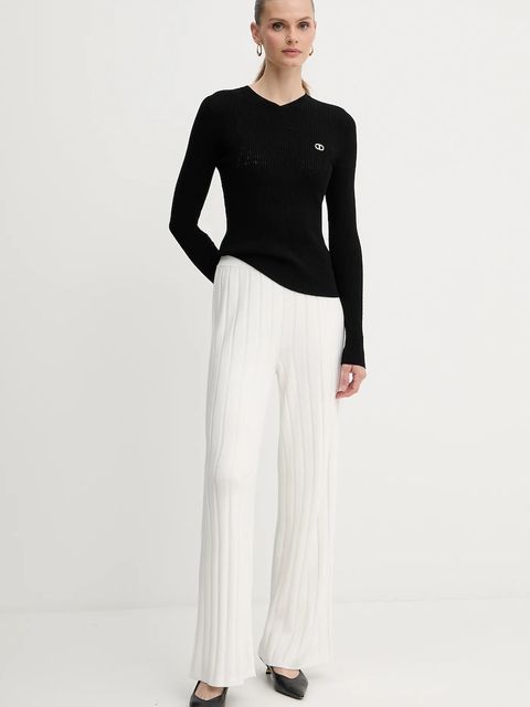 Twinset sweter damski kolor czarny lekki 252TP3241 - zdjęcie produktu nr 2