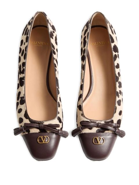 Valentino Garavani leopard print ballet flats - Neutrals