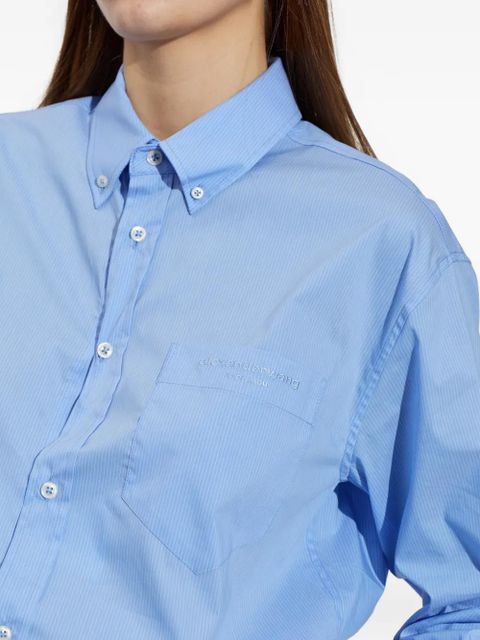 Alexander Wang distressed denim playsuit - Blue