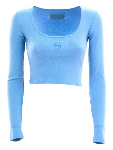 Marine Serre ribbed crop top - Blue - zdjęcie produktu nr 1