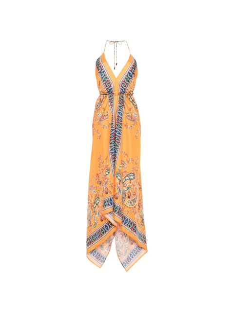 ETRO paisley halter midi dress - Orange - zdjęcie produktu nr 1