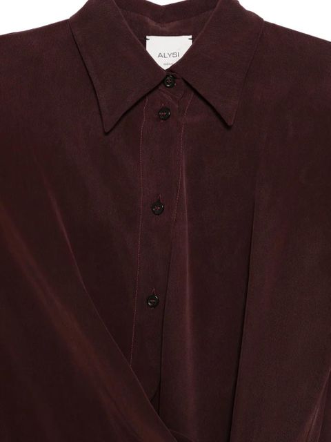 Alysi silk shirt dress - Red