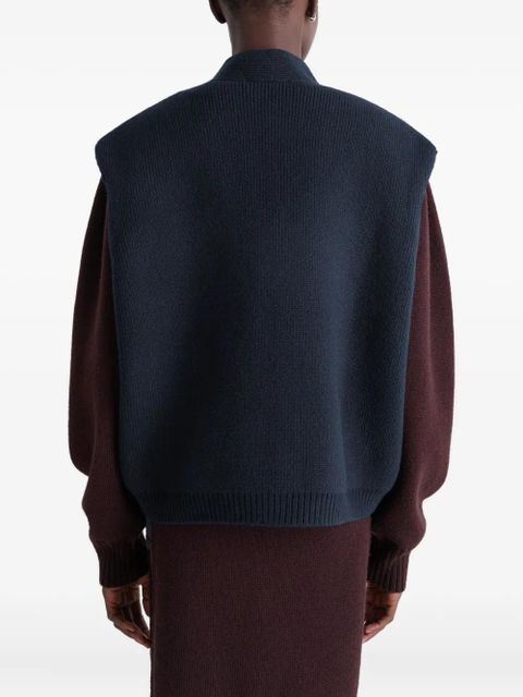 LEMAIRE patch-pocket V-neck cardigan - Blue