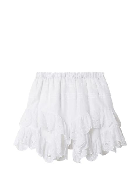 MARANT ÉTOILE floral-lace ruffled shorts - White - zdjęcie produktu nr 1