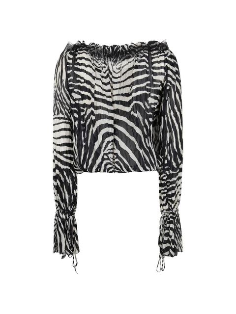 Blumarine long-sleeve animal-print blouse - White - zdjęcie produktu nr 2