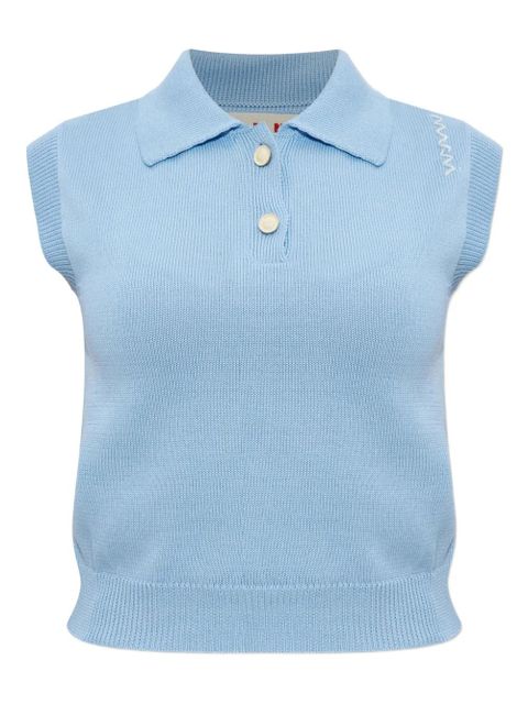Marni cotton polo top - Blue - zdjęcie produktu nr 1
